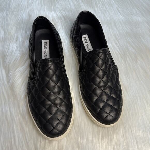 Steve Madden Black Ecentrcq Slip On Sneakers - Picture 2 of 8